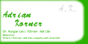 adrian korner business card